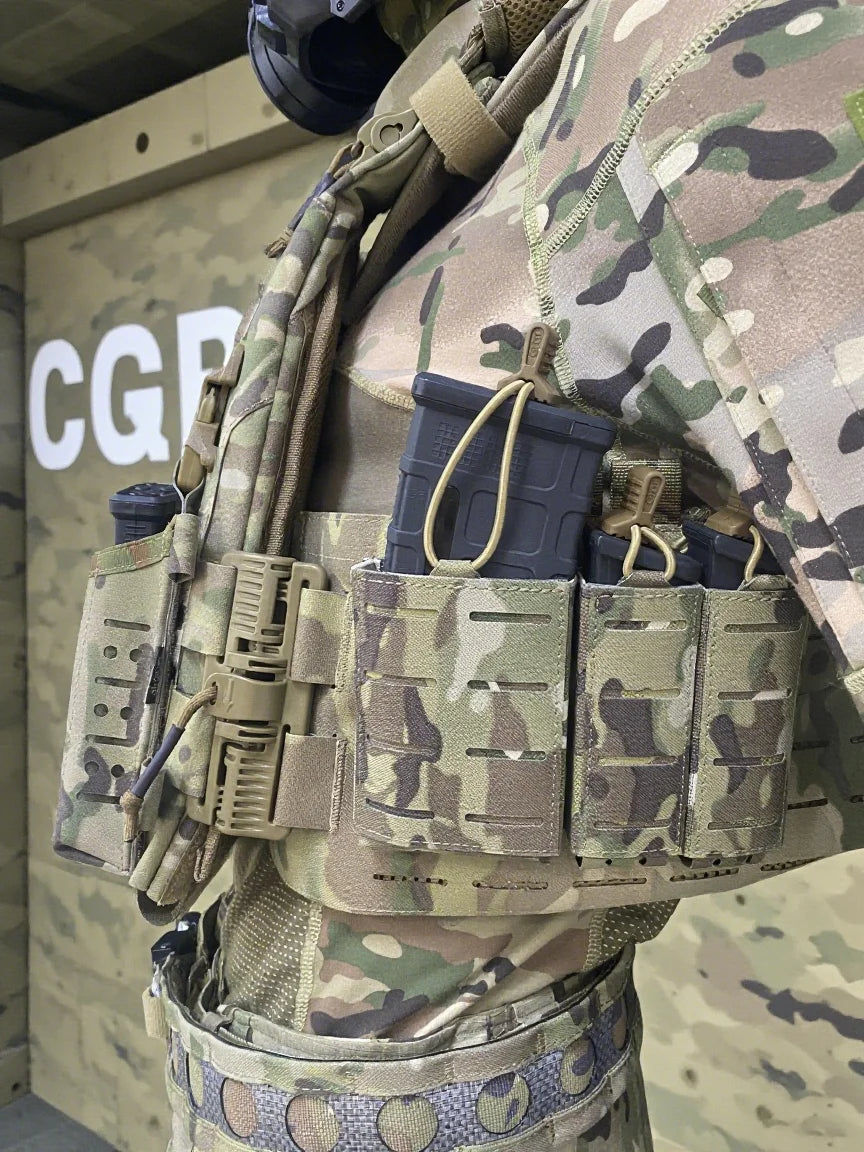 Tactical Triple Mag Pouch Mag Carrier 9mm 5.56 Molle Pouch Laser Cut Tool Pouch Quick Draw Holder molle Universal