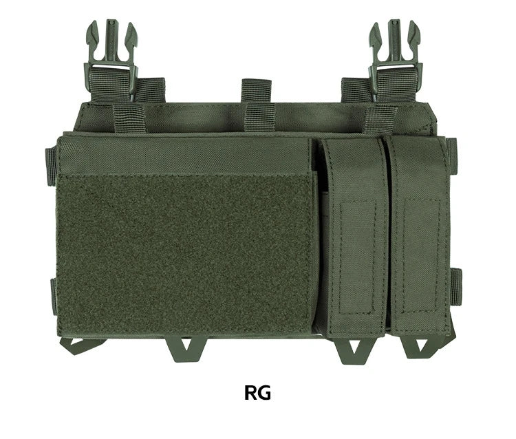 YAKEDA NEW Triple Magazine Pouch with Quick Release Mag Pouch Insert, UTX Buckles Combined Chest Mini Rig Pouch