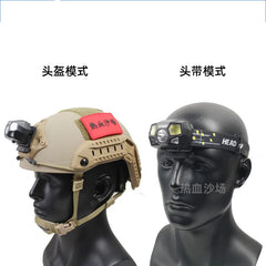 Adjustable Waterproof Multi-position Light Tactical FAST Helmet Headlamp XPE+COB Strong Light