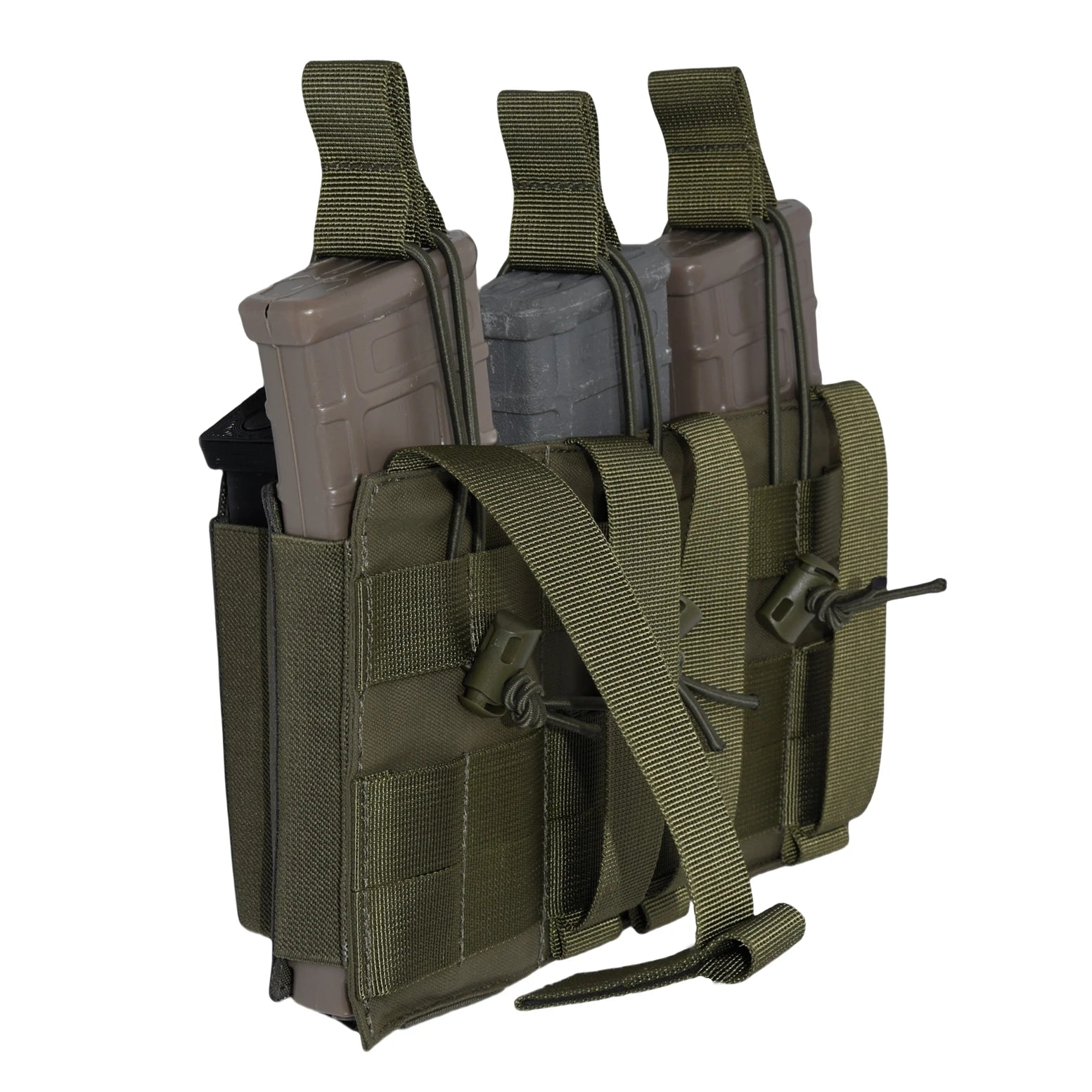 500D Tactical LSR 9mm 556 Mag Molle Triple Magazine Pouch Holder Open Top Triple Rifle Pistol Mag Carrier Waist Bag Holster