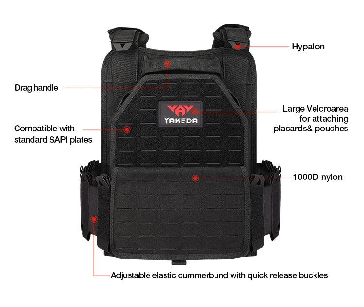 YAKEDA ATFG MOX CAMO Light Weight Quick Release Combat Plate Carrier 1000D Nylon Molle Chaleco Tactico Tactical Vest Hunting