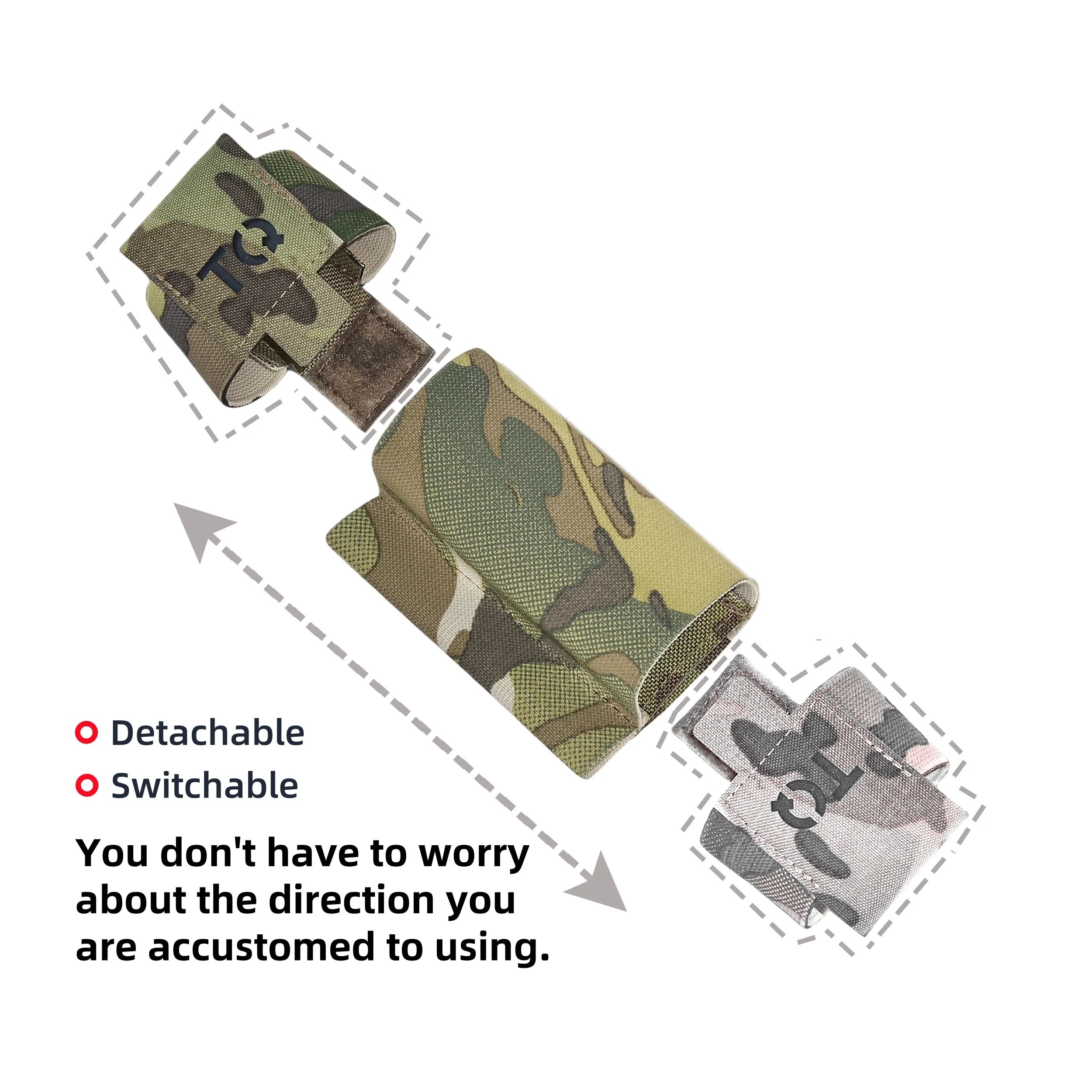Tactical Molle Elastic Quick-Release TQ Pouch Molle Version Multi Direction Adjustable Tourniquet and Marker Holder