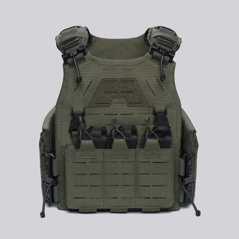 Light Laser Cut Tactical Plate Carrier Hunting Vest MOLLE Quick Release Fast Adjust Cummerbund CS Airsoft Agilite Combat Gear