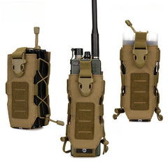 Laser Cut Design Molle Radio Pouch Holder & Molle Adjustable Water Bottle Holder 40 oz Bottle Pouch for Backpack Rope Contractio