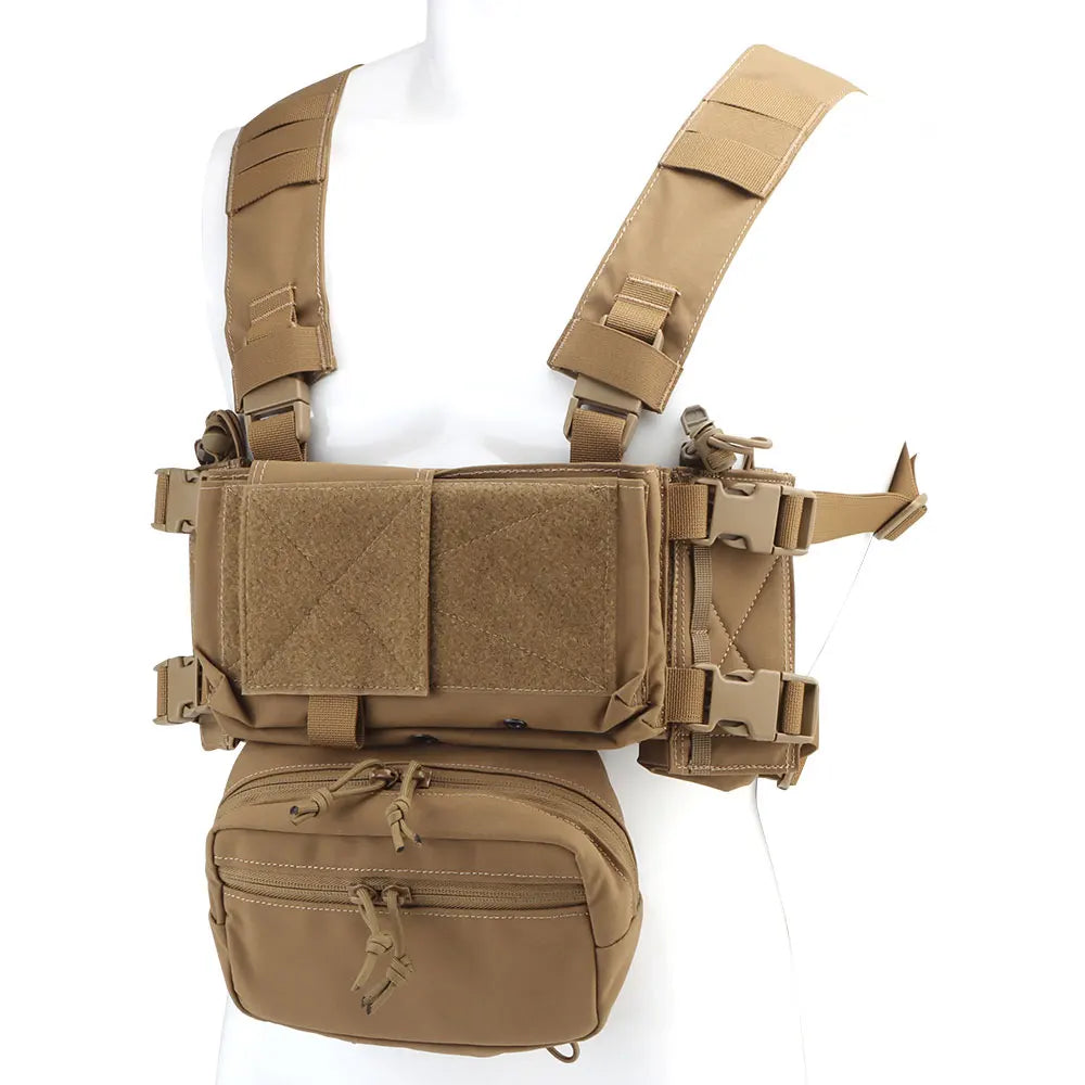 Tactical Chest Rig with 5.56/7.62 Magazine Pouch Holder, Pistol/Wing Pouch, Molle Dangler Pouch