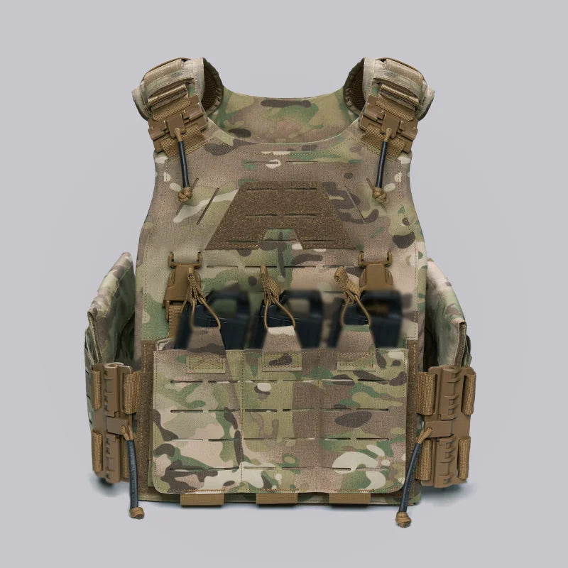 Light Laser Cut Tactical Plate Carrier Hunting Vest MOLLE Quick Release Fast Adjust Cummerbund CS Airsoft Agilite Combat Gear