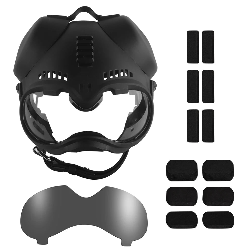 Tactical Dog Helmet with Rail & Goggles