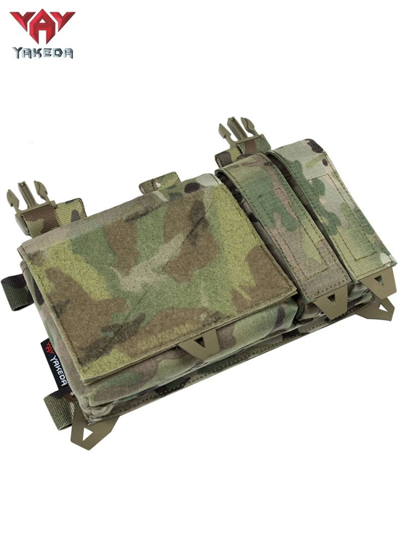 YAKEDA NEW Triple Magazine Pouch with Quick Release Mag Pouch Insert, UTX Buckles Combined Chest Mini Rig Pouch