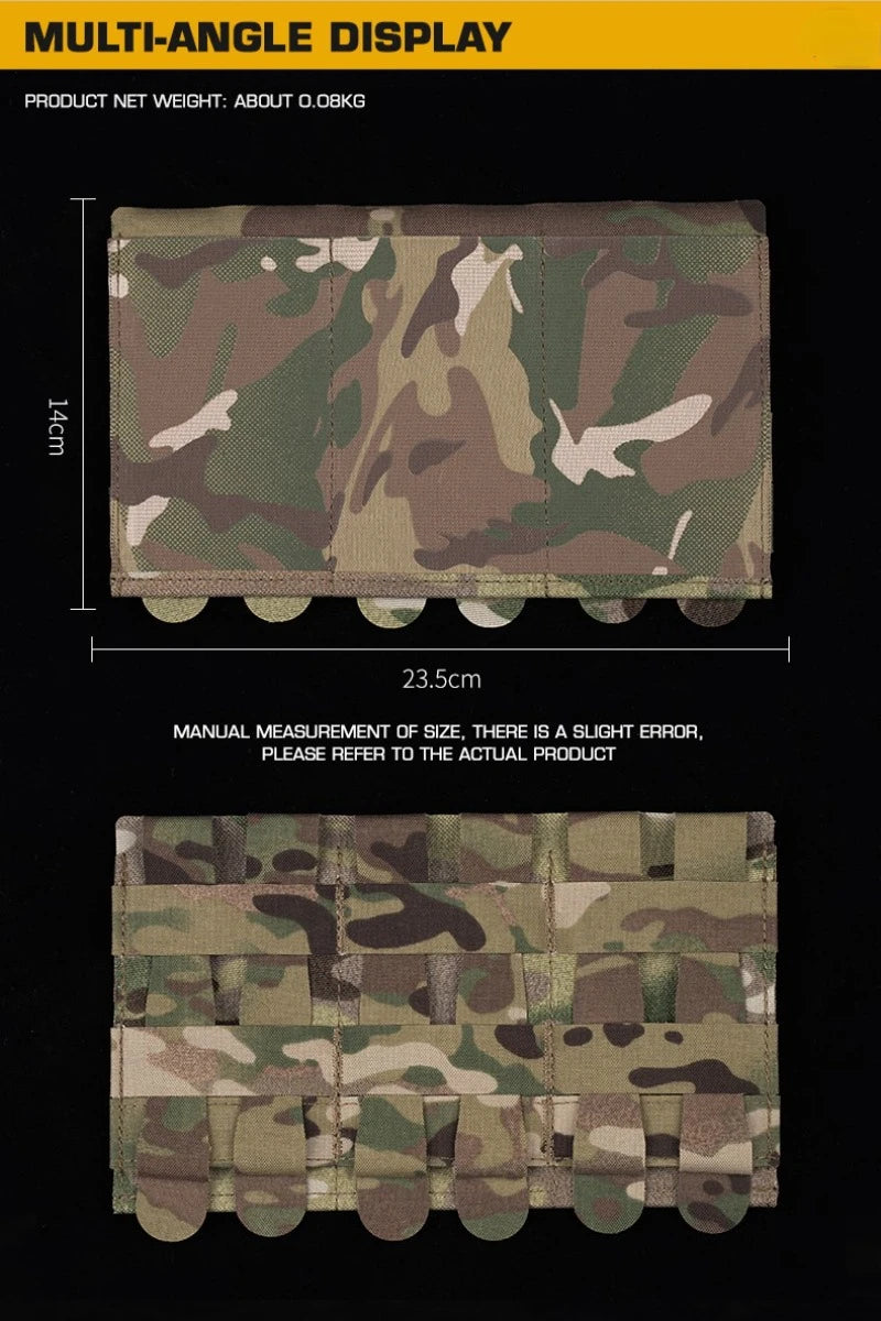 Tactical 5.56/7.62mm Lightweight Elastic Triple Mag Pouch Hunting CS Wargame Molle System Accessories Waist Bag Holster