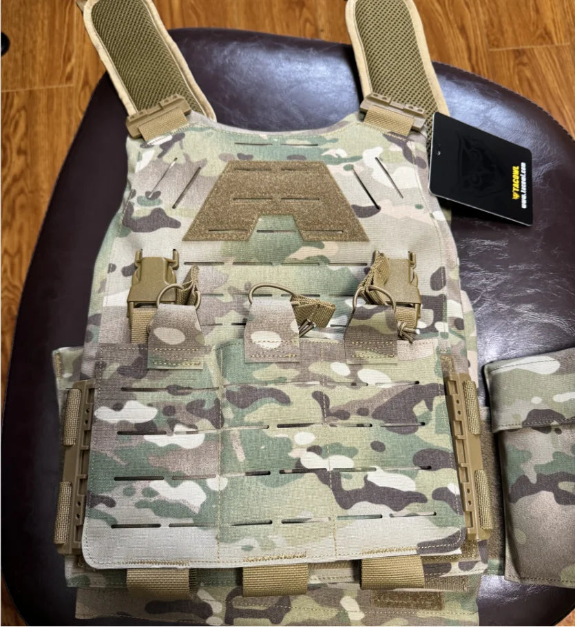 Light Laser Cut Tactical Plate Carrier Hunting Vest MOLLE Quick Release Fast Adjust Cummerbund CS Airsoft Agilite Combat Gear