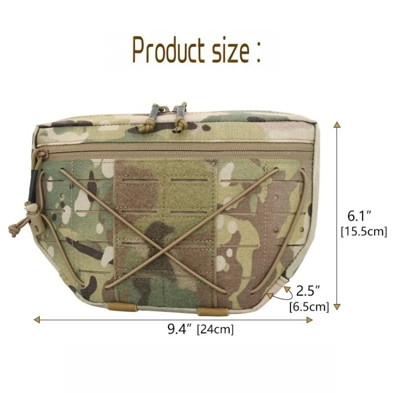 500D Molle Tactical Drop Dump Pouch Fanny Pack Organizer Bag Front Pocket For JPC AVS CPC RRV Plate Carrier Vest Accessories