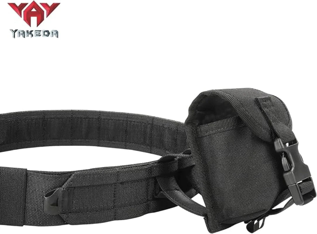 YAKEDA Molle Battle Belt Molle Combat Belt Tactical Combat Airsoft Heavy Duty Belt with Pouches 8-in-1