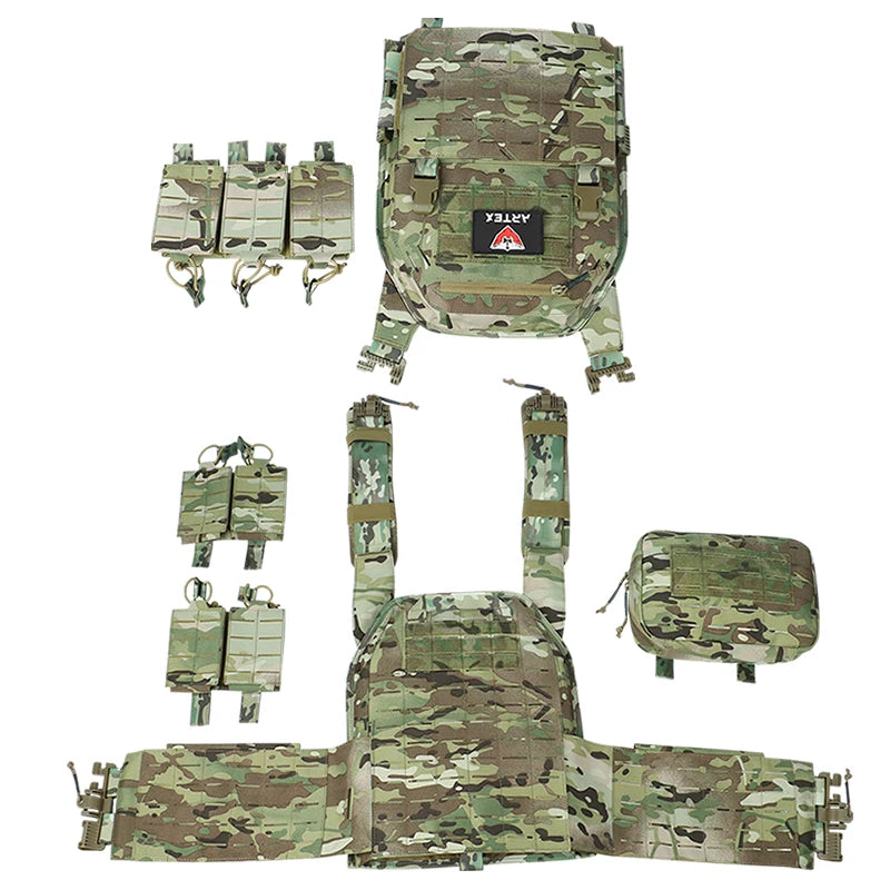 Tactical Vest Paintball Plate Holder with Triple Magazine Pouch ﻿