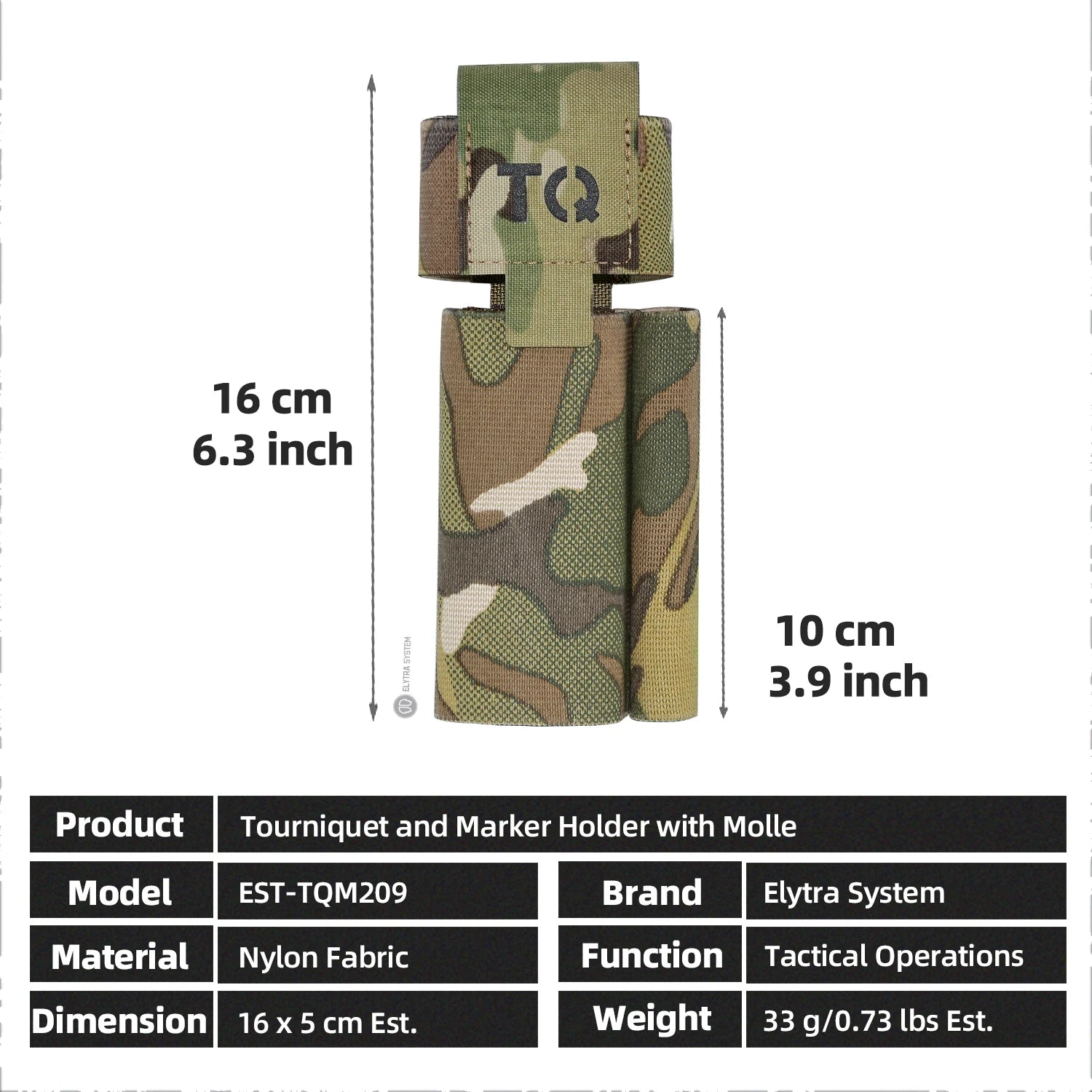 Tactical Molle Elastic Quick-Release TQ Pouch Molle Version Multi Direction Adjustable Tourniquet and Marker Holder