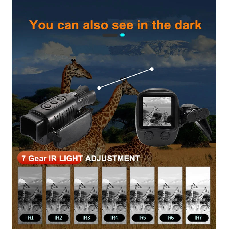 5X Digital Light Zoom Monocular Night Vision Device 1080P HD Infrared Camera Hunting Telescope Outdoor Search Full Darkness 300m