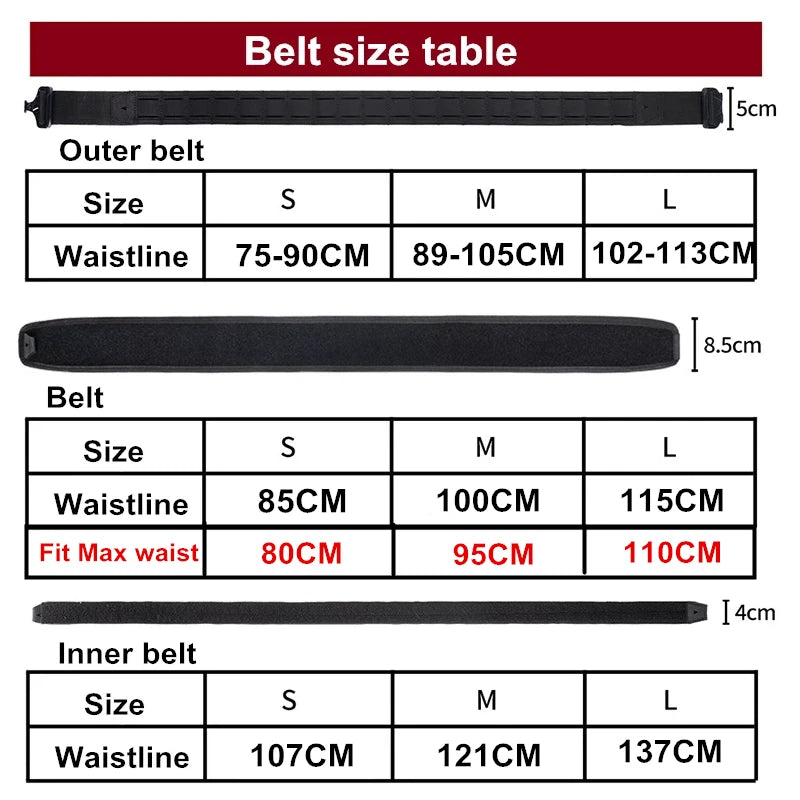 YAKEDA Battle Molle Riggers Belt Duty Belt Heavy Duty Anti-Slip Pad & Inner Belt Comb 3-In-1 System