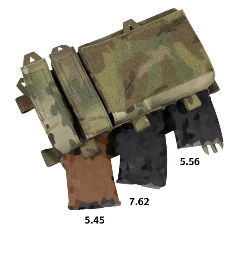 YAKEDA NEW Triple Magazine Pouch with Quick Release Mag Pouch Insert, UTX Buckles Combined Chest Mini Rig Pouch