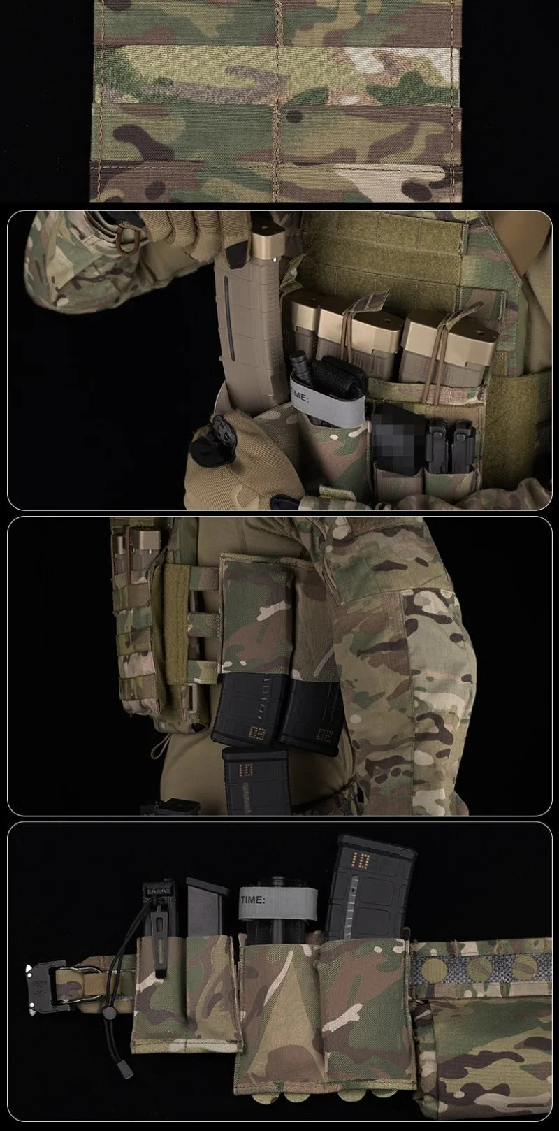 Tactical 5.56mm Lightweight Elastic Double Mag Pouch Hunting Equipment CS Shooting Molle System Paintball Accessories